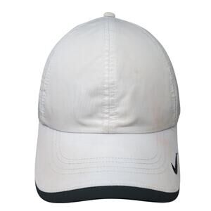 Nike Dri-Fit Strapback Baseball Cap White OS Adjustable Heritage86 Polyester